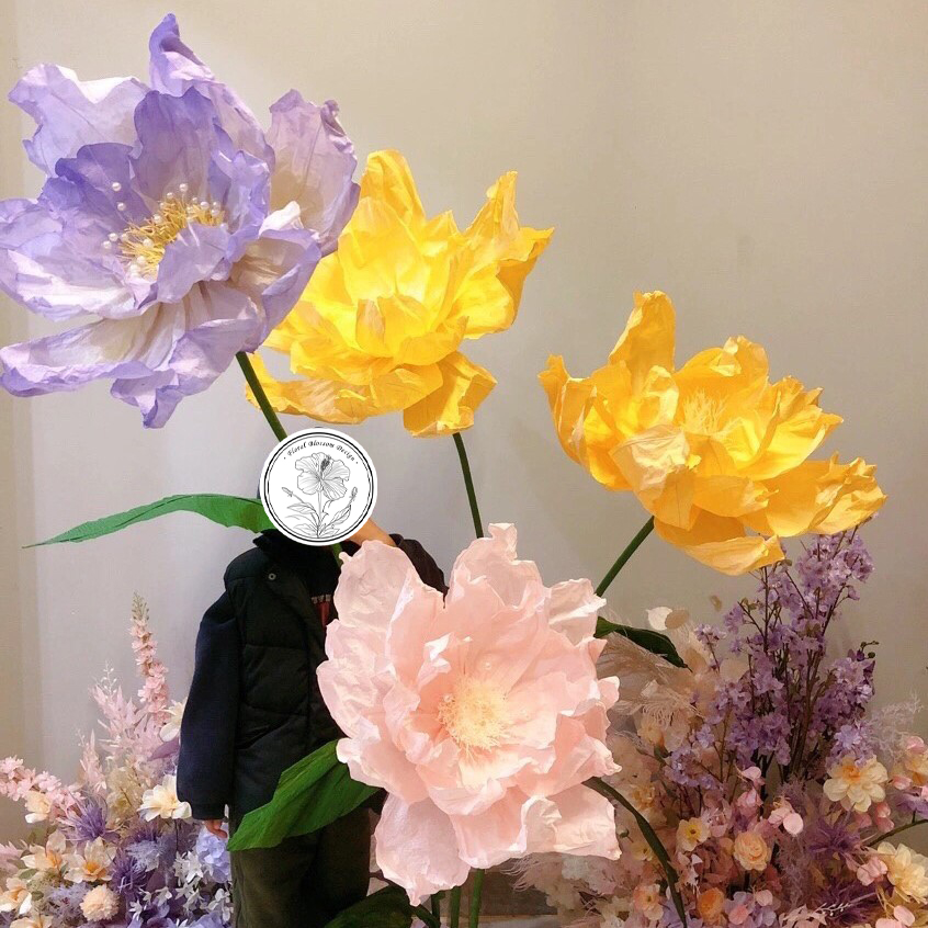 Large multi-layer design peony flower set