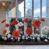 wedding window event decor Artificial paper giant red flower